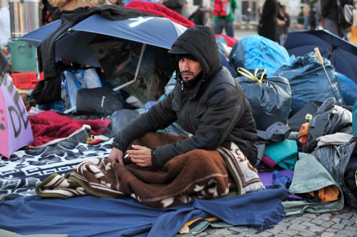 Brandenburger Tor, Pariser Platz met hongerstakende asielzoekers